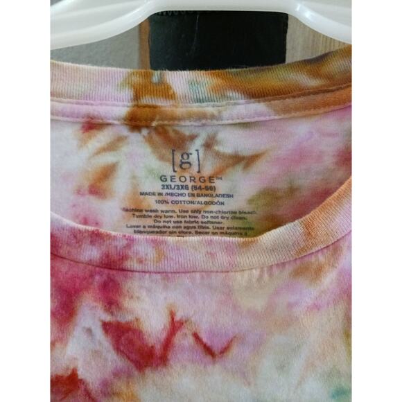 Ice Tie Dye T-Shirt Pink Yellow Multi Size 3XL - Picture 4 of 6